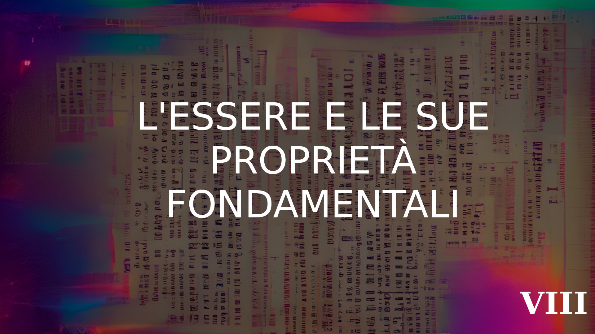 L’essere e le sue proprietà formali